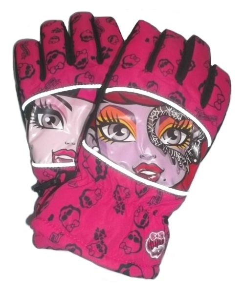 DÍVČÍ ZIMNÍ LYŽAŘSKÉ RUKAVICE MONSTER HIGH růžové 9/10 let