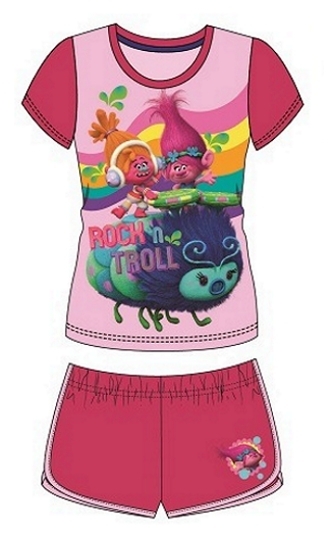 LETNÍ KOMPLET - TRIČKO A ŠORTKY TROLLOVÉ růžový 104