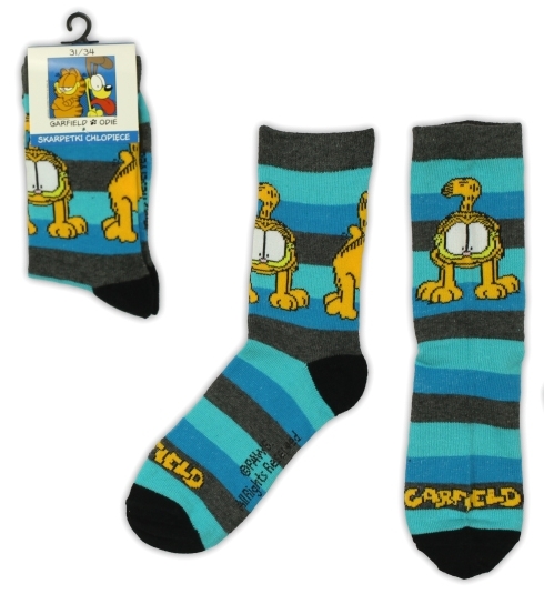 PONOŽKY GARFIELD UNISEX modrý proužek 23/26