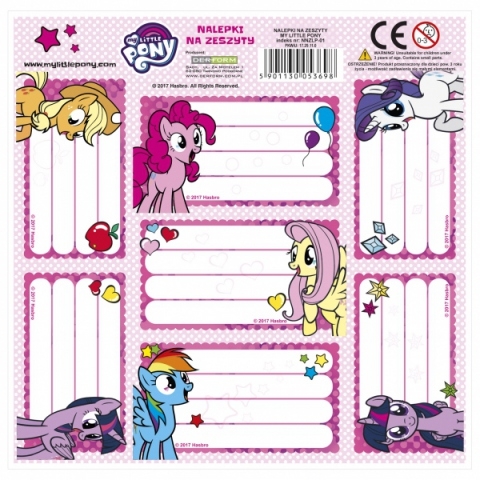 SAMOLEPKY - JMENOVKY NA SEŠITY MY LITTLE PONY