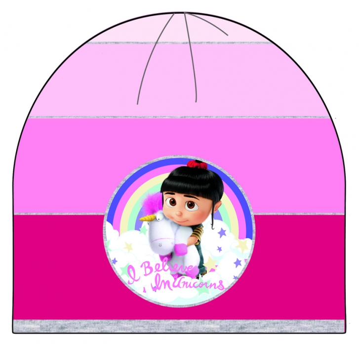 DÍVČÍ ZIMNÍ ČEPICE JÁ PADOUCH, MIMONI ÁGNES S JEDNOROŽCEM 52/54