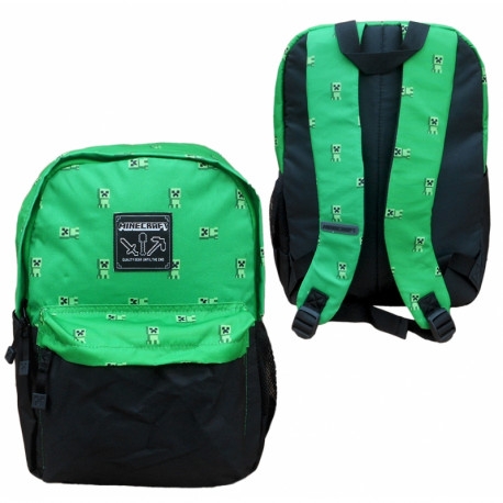BATOH S PŘEDNÍ KAPSOU MINECRAFT ZELENOČERNÝ