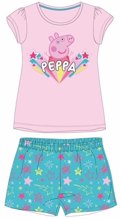 DÍVČÍ LETNÍ PYŽAMO PEPPA PIG světle růžové 92