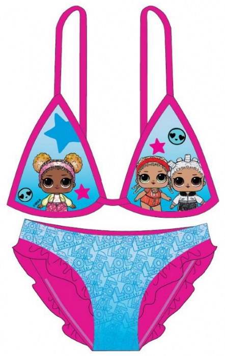 DÍVČÍ PLAVKY BIKINY LOL SURPRISE tmavě růžové 104