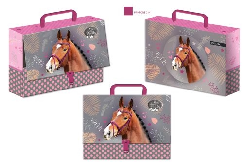 KUFŘÍK A4 S RUKOJETÍ KONĚ NICE AND PRETTY KIDS
