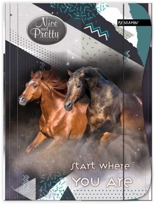 SPISOVÁ SLOŽKA - DESKY NA SEŠITY A4 KONĚ NICE AND PRETTY šedá