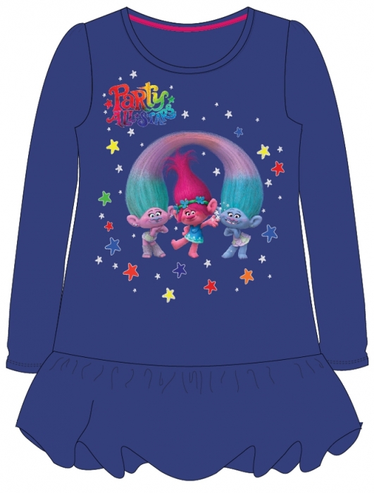 DÍVČÍ ŠATY TROLLOVÉ modré 98