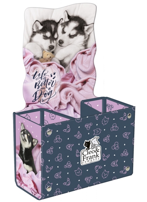 STOJÁNEK NA ŠKOLNÍ POTŘEBY CLEO A FRANK PEJSCI