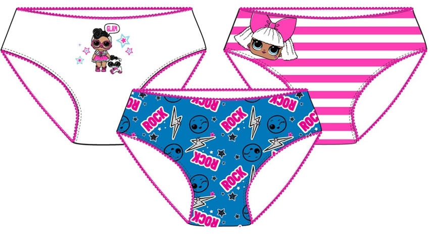 DÍVČÍ KALHOTKY LOL SURPRISE SADA 3 KS 98/104