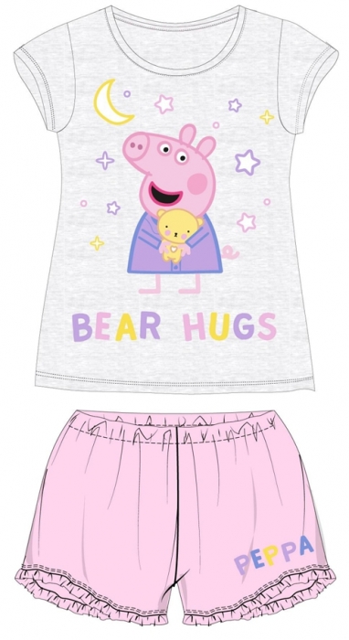 DÍVČÍ LETNÍ PYŽAMO PRASÁTKO PEPPA PIG šedé 98