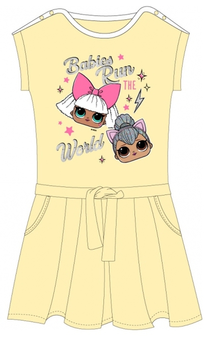 DÍVČÍ LETNÍ ŠATY LOL SURPRISE žluté 104