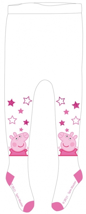 DÍVČÍ PUNČOCHÁČE PRASÁTKO PEPPA PIG bílé 98/104