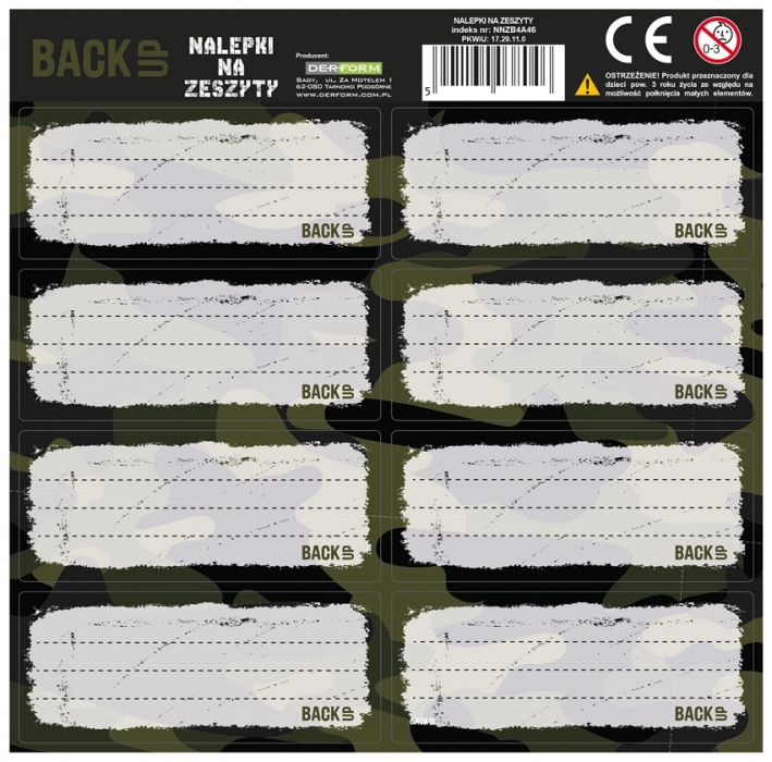 SAMOLEPKY - JMENOVKY NA SEŠITY BACKUP ARMY