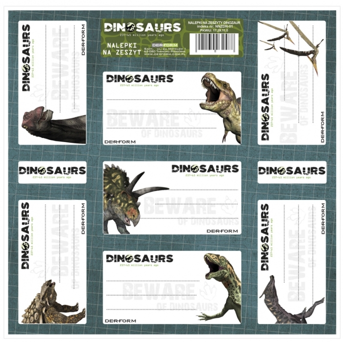 SAMOLEPKY - JMENOVKY NA SEŠITY DINOSAURUS