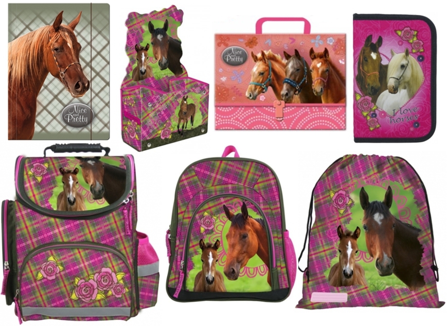 ZVÝHODNĚNÁ ŠKOLNÍ SADA S AKTOVKOU KONĚ I LOVE HORSE 7 KS