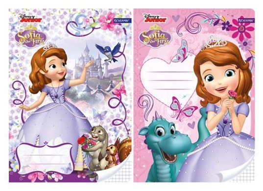 ŠKOLNÍ SEŠIT A5 PRINCEZNA SOFIE RŮŽOVÝ čtverečkovaný