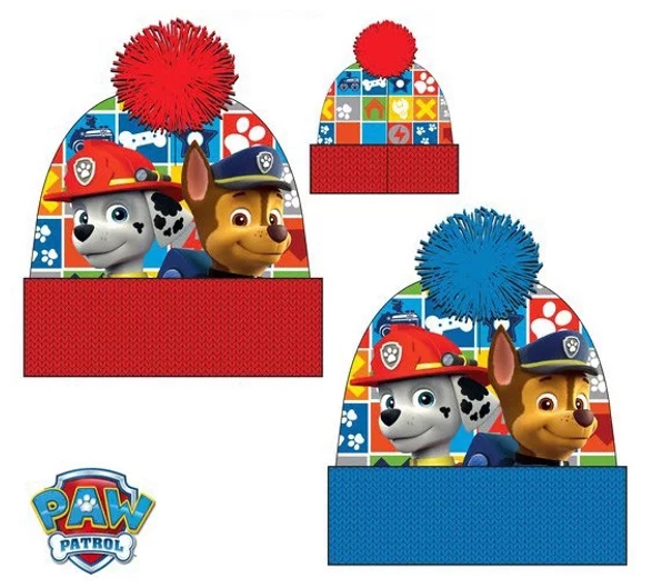 CHLAPECKÁ ZIMNÍ ČEPICE KULICH PAW PATROL červená 54