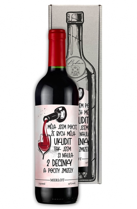 DÁRKOVÉ ČERVENÉ VÍNO MERLOT 0,75l PRO ŽENY