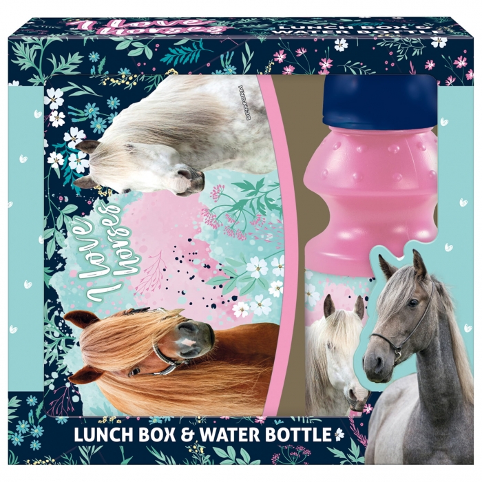 KONĚ I LOVE HORSES LUNCH SADA BOX NA SVAČINU A LÁHEV NA PITÍ DÁRKOVÉ BALENÍ