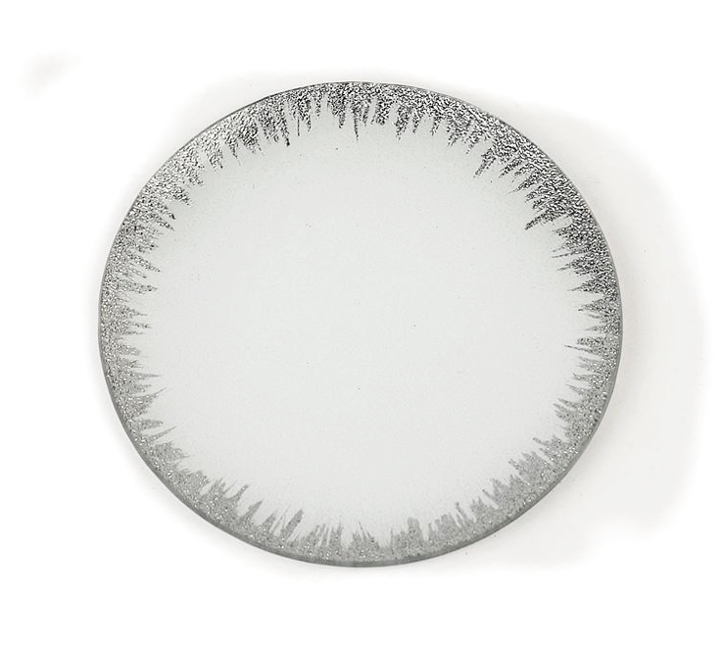 SKLENĚNÝ DEKORAČNÍ TÁCEK KULATÝ 20cm