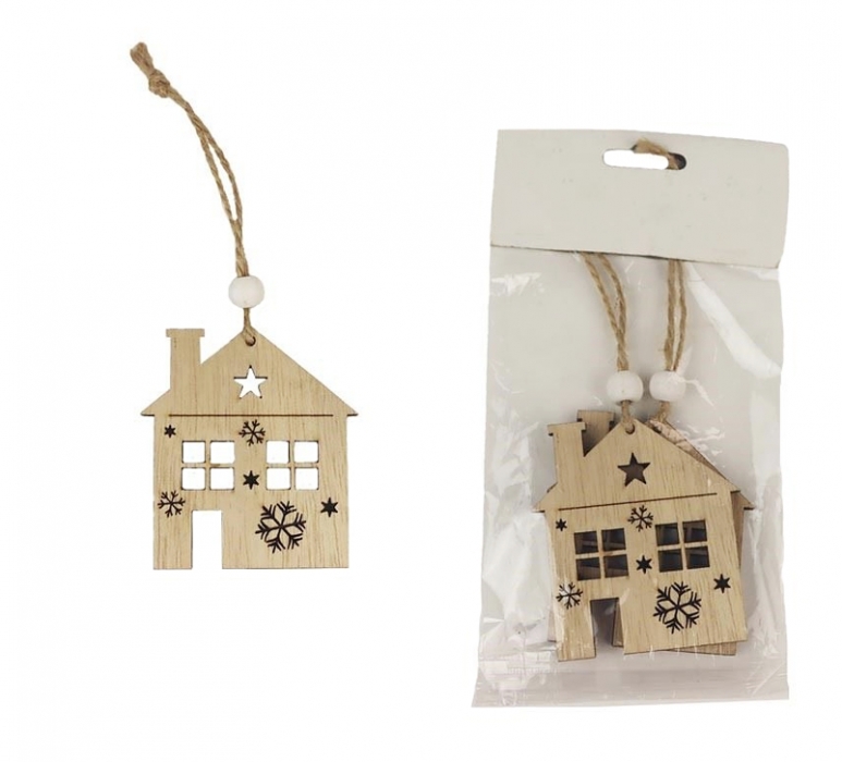 DOMEČEK K ZAVĚŠENÍ SADA 2 KS přírodní