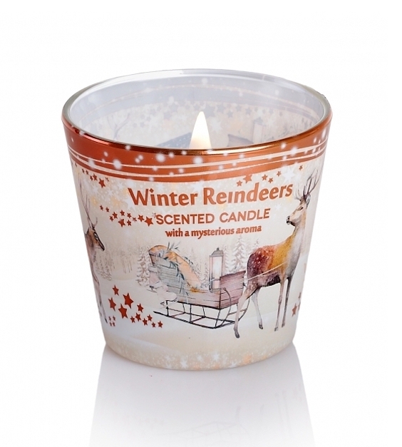 BARTEK SVÍČKA VE SKLE WINTER REINDEERS LET IT SNOW 115g