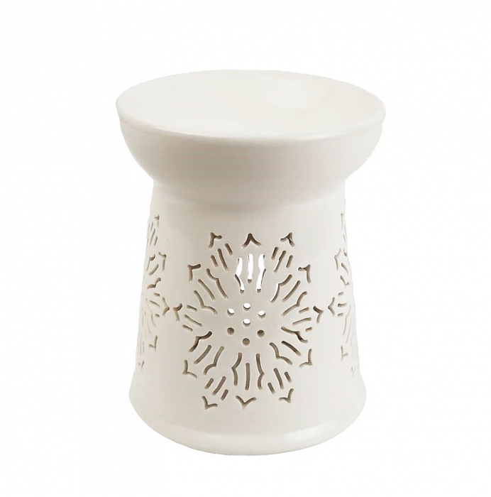 PORCELÁNOVÁ AROMALAMPA BÍLÁ S DEKOREM 13cm