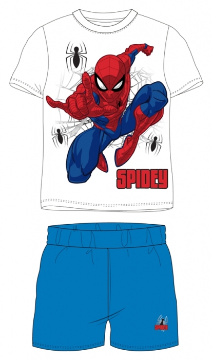 CHLAPECKÉ LETNÍ PYŽAMO SPIDERMAN světle modré 128