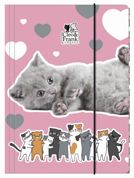 SPISOVÁ SLOŽKA - DESKY NA SEŠITY A4 CLEO A FRANK KOČKY