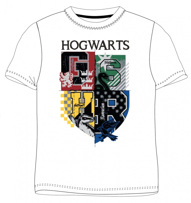 CHLAPECKÉ TRIČKO HARRY POTTER HOGWARTS bílé 158