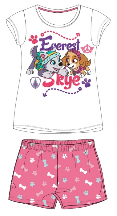 DÍVČÍ LETNÍ PYŽAMO PAW PATROL SKYE A EVEREST růžové 98