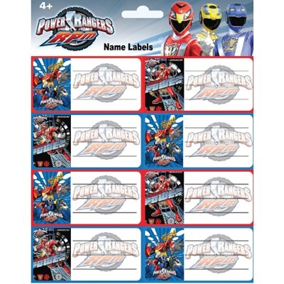 SAMOLEPÍCÍ JMENOVKY NA SEŠITY 8 + 2 DISNEY POWER RANGERS