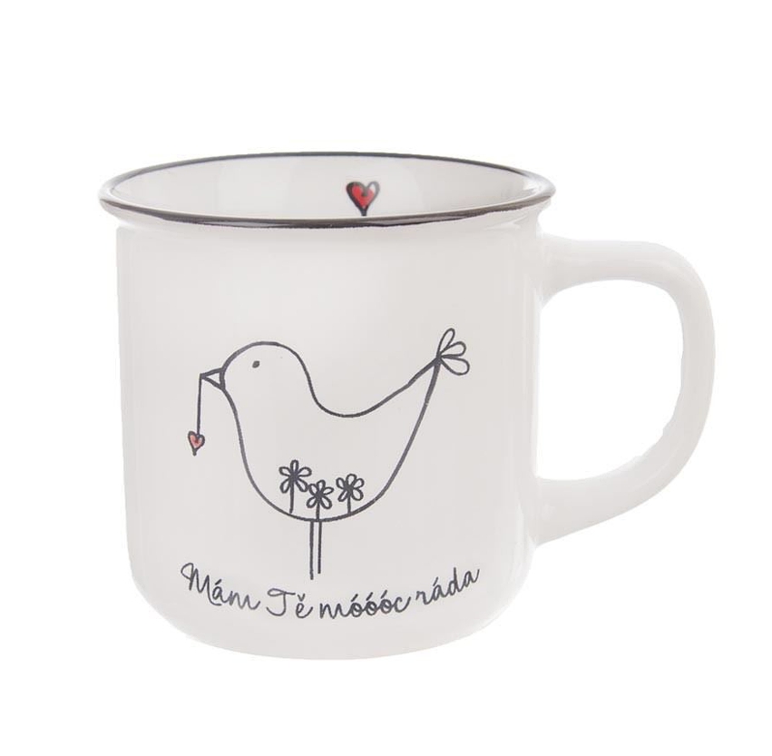 KERAMICKÝ HRNEK BIRD MÁM TĚ RÁDA 370ml
