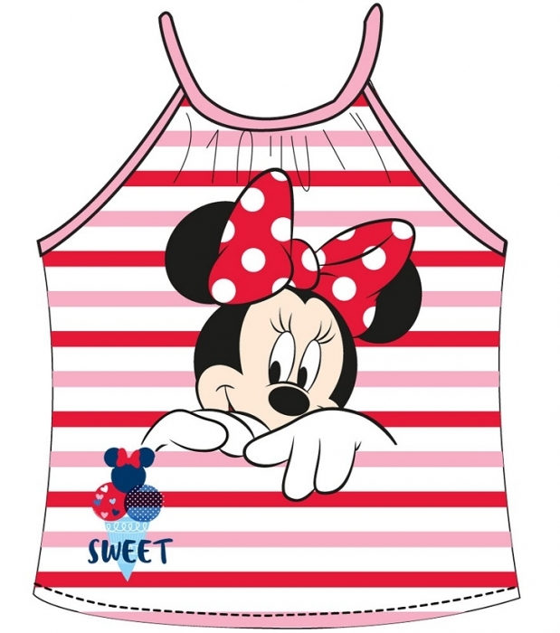 DÍVČÍ TRIČKO - TOP NA RAMÍNKA MINNIE MOUSE růžové 92