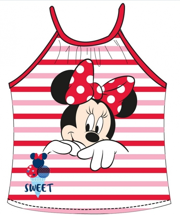DÍVČÍ TRIČKO - TOP NA RAMÍNKA MINNIE MOUSE červené 92