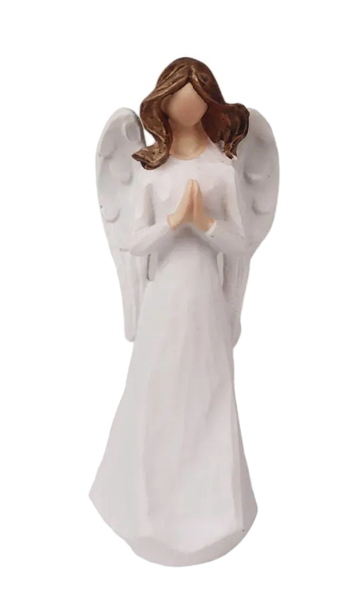 DEKORAČNÍ ANDĚL BÍLÝ MODLÍCÍ SE 15cm