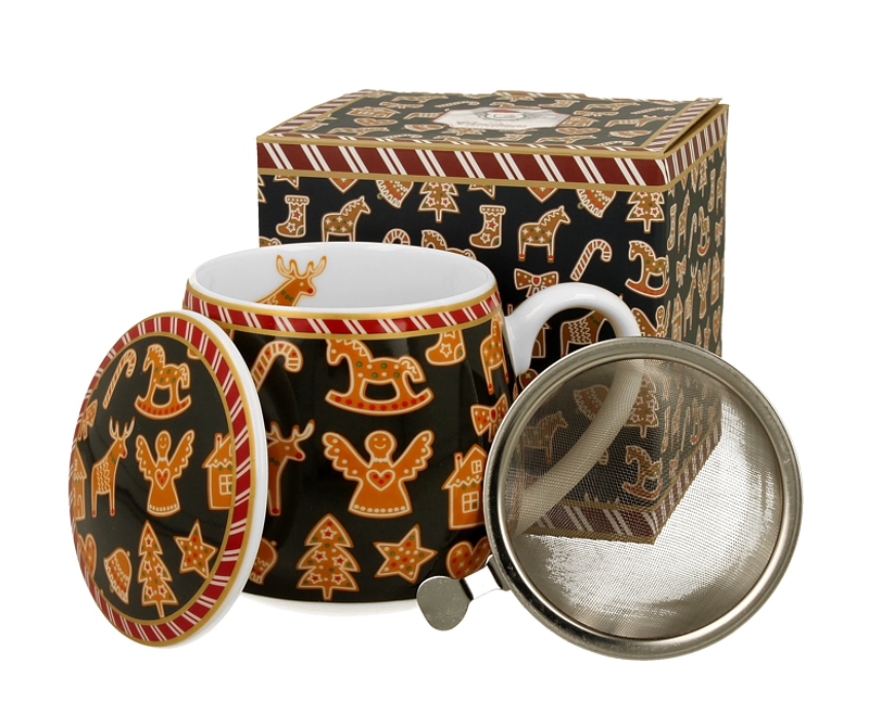 PORCELÁNOVÝ HRNEK BYLINKOVÝ GINGERBREAD MODRÝ 430ml