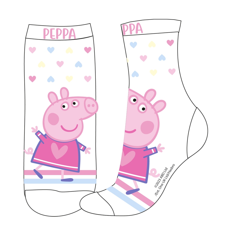 DÍVČÍ PONOŽKY PRASÁTKO PEPPA PIG bílé 31/34