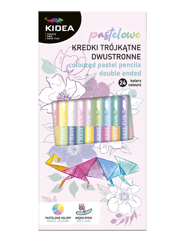 KIDEA PASTELOVÉ TROJHRANNÉ OBOUSTRANNÉ PASTELKY 24 BAREV
