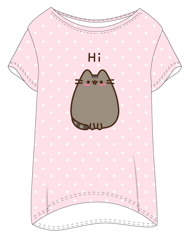 DÍVČÍ/DÁMSKÉ TRIČKO NA SPANÍ KOČIČKA PUSHEEN RŮŽOVÉ L