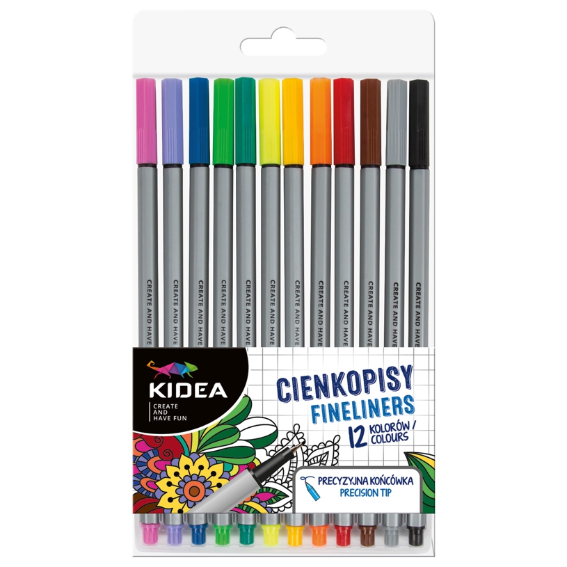 KIDEA JEMNÉ TENKÉ FIXY SADA 12 KS