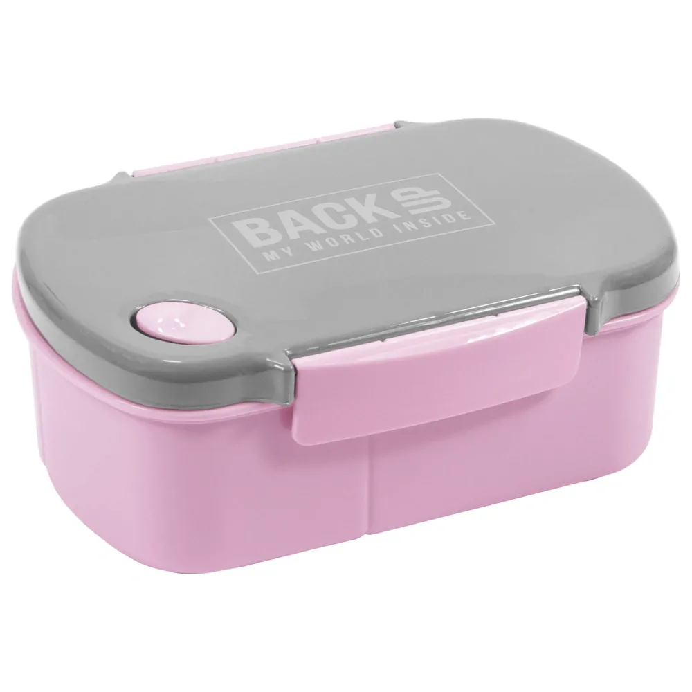 Backup svačinový box s přihrádkami růžový