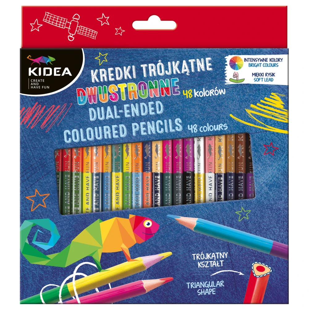 Kidea trojhranné oboustranné pastelky sada 24 ks