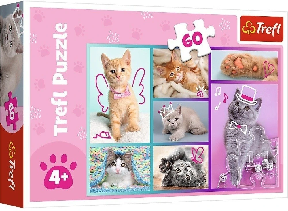 Puzzle roztomilá koťátka 60 dílků