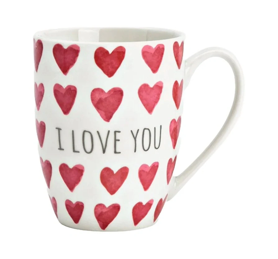 Porcelánový hrnek se srdíčky I Love You 300 ml