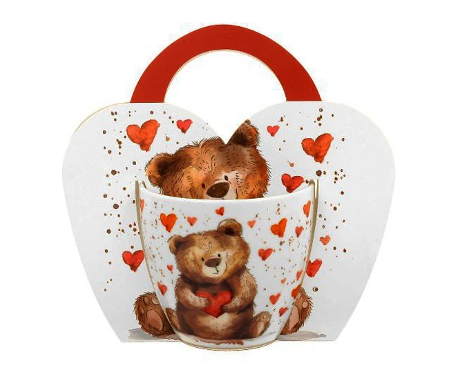 Porcelánový hrnek medvídek dárkové balení 460ml