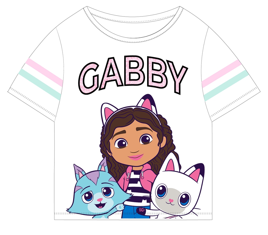 Dívčí tričko Crop Top Gabby´s Dollhouse bílé 104