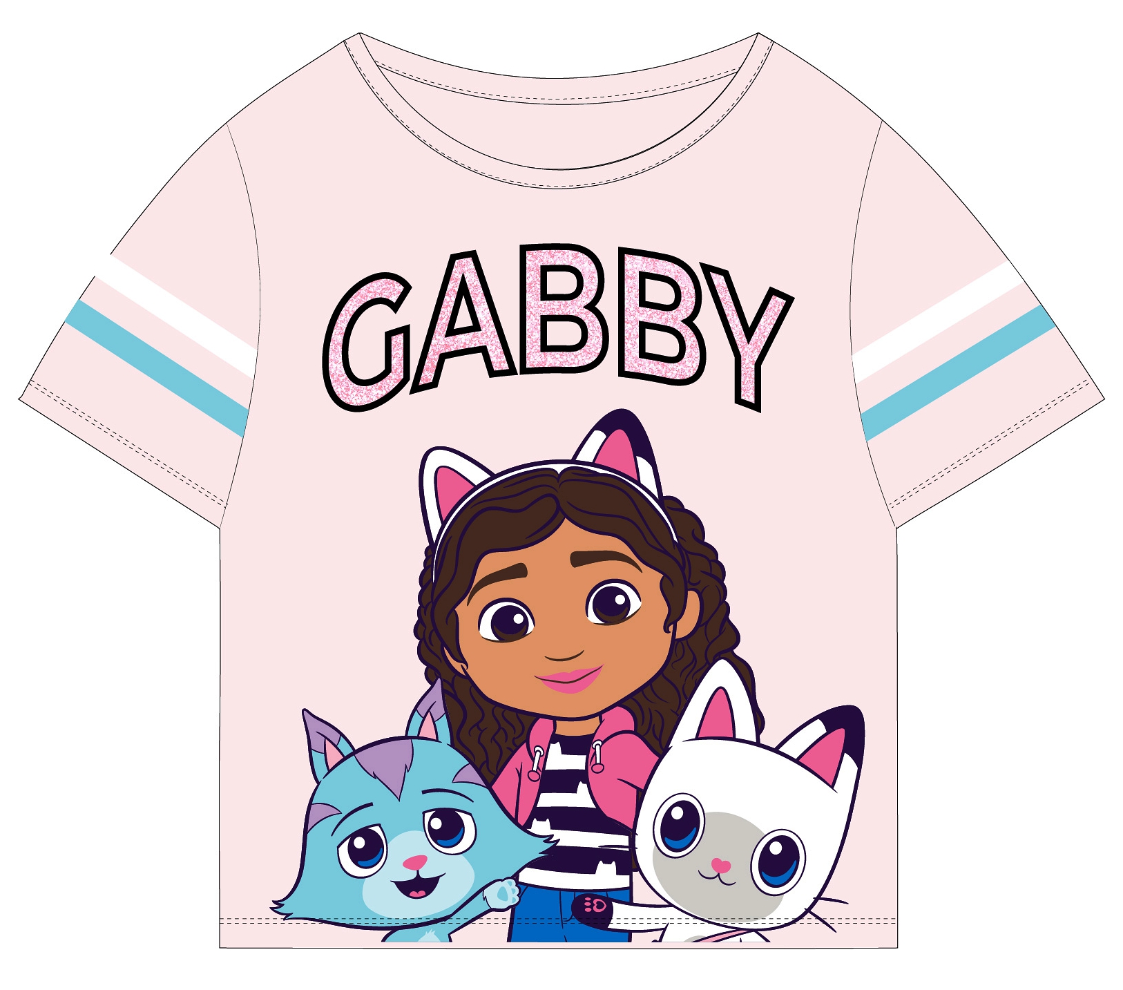 Dívčí tričko Crop Top Gabby´s Dollhouse růžové 104