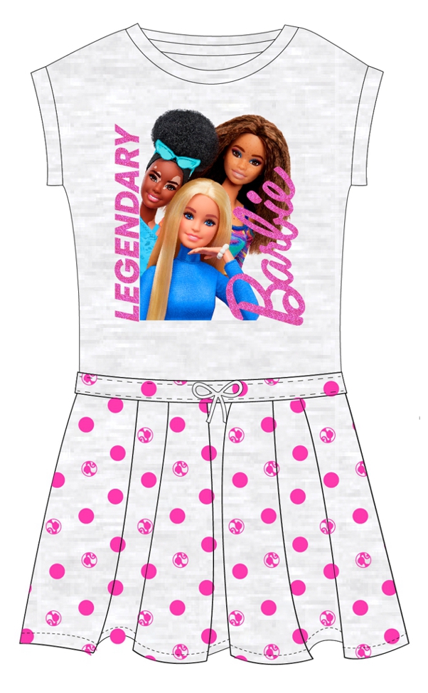 Dívčí šaty Barbie šedé 140