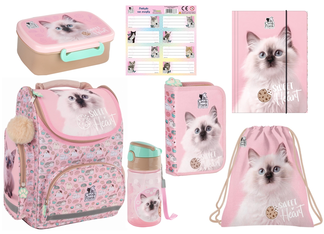 Zvýhodněná školní sada Cleo a Frank kočka 7ks